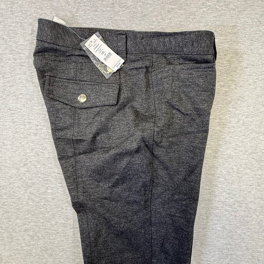 White House Black Market Blanc Slim Leg Pants Gray‎ Charcoal Heather NWT Size 10